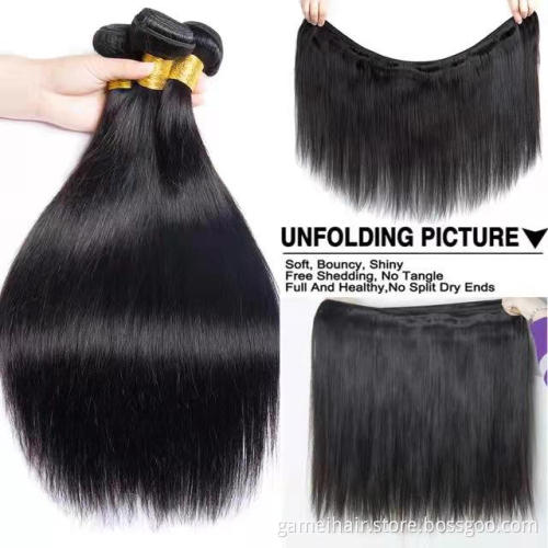 10A Grade Brazilian Human Straight Hair Silky Straight Virgin Hair Bundle Cuticle Aligned Straight Virgin Human Hair
